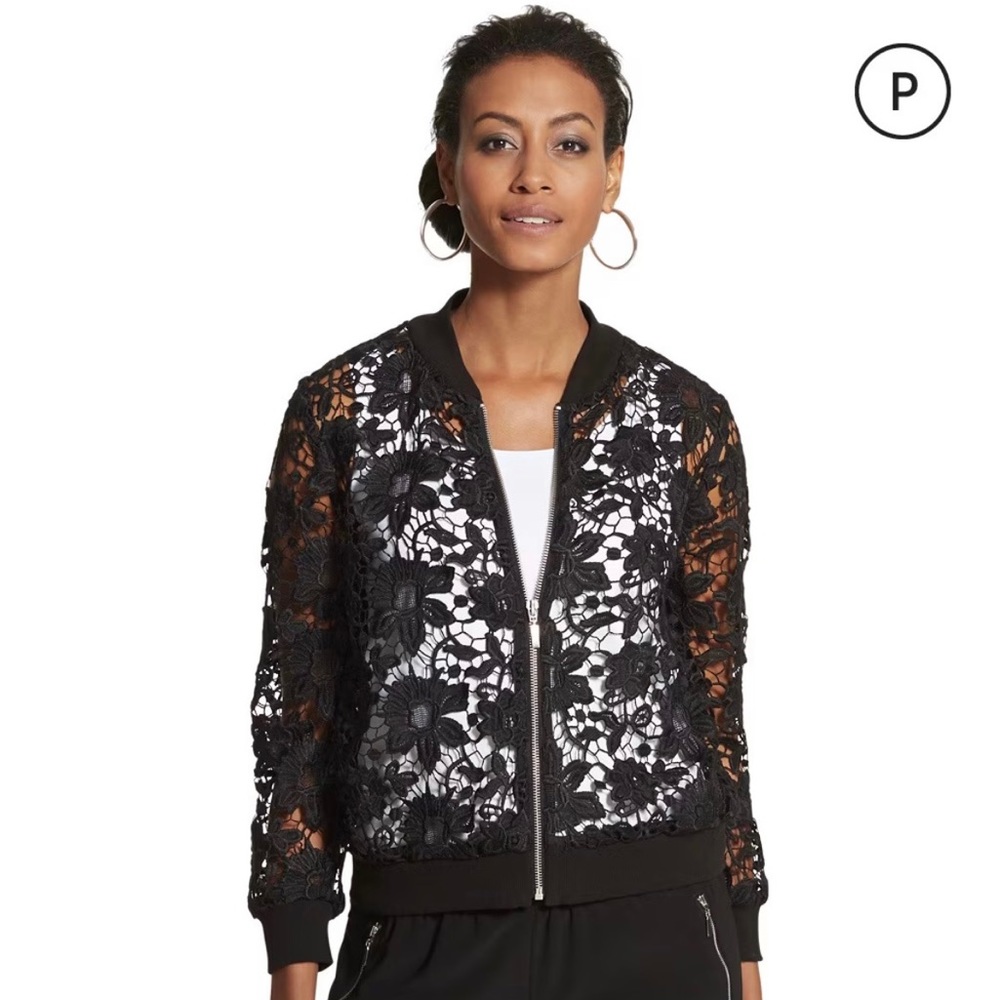 Chicos Lace Bomber Jacket